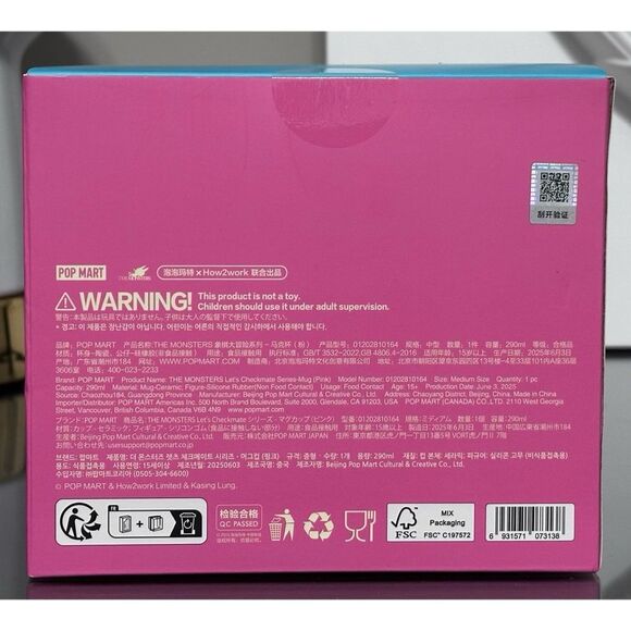 SEALED POP MART LABUBU THE MONSTERS Let's Checkmate Series-Mug, PINK - Picture 3 of 7